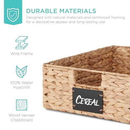 Set of 4 16x12in Large Water Hyacinth Pantry Baskets (4 Count)