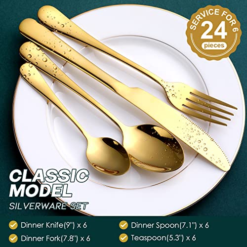 Gold Silverware Set (6 Count)