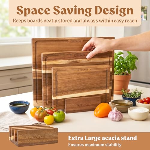 Acacia Wood Cutting Boards for Kitchen Set of 3 (3 Count)