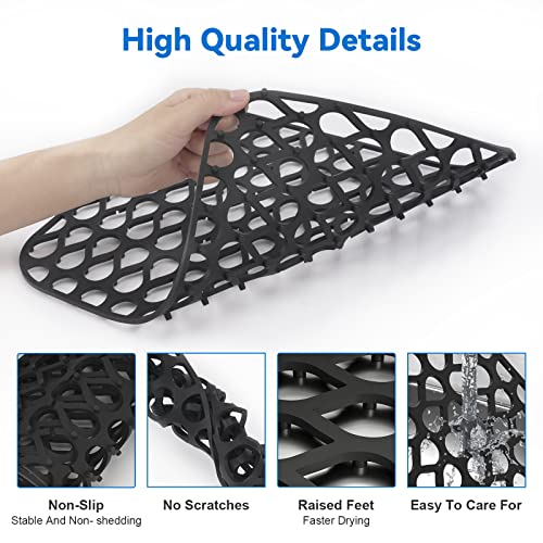 Silicone Sink Mat 2PCS TOOVEM Sink Protectors for Kitchen Sink Mats