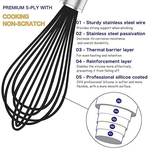 Black Silicone Whisk Set of 3 (3 Count)