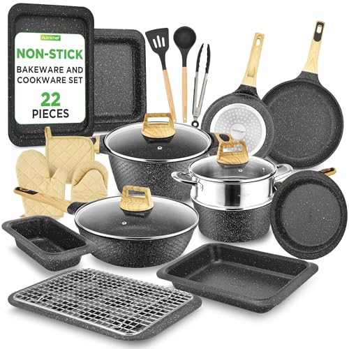 22 Piece Nonstick Ceramic Cookware Set