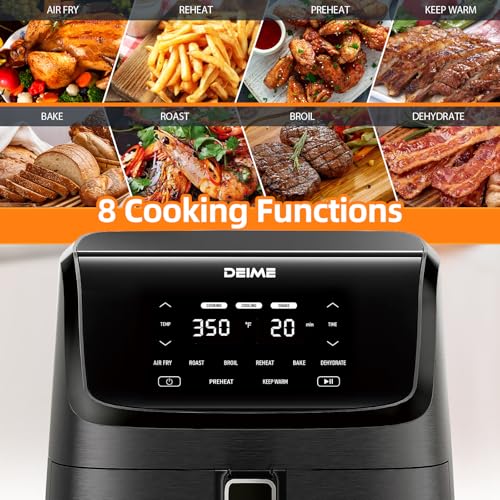 Air Fryer 7.2 QT 1700W Oilless Oven Healthy Cooker Air Fryers Large Capacity with 8 Presets