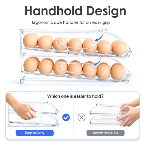 36 Egg Holder for Fridge with Silicone Bumpers
