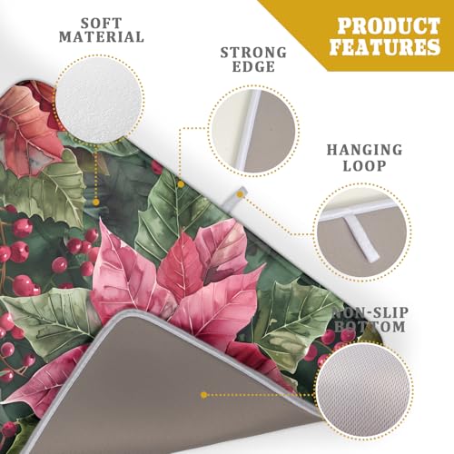 Winter Floral Dish Drying Mat