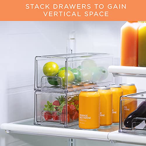 Clear Storage Drawers for Refrigerator & Pantry (4 Count)