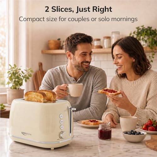 Toasters 2 Slice Retro Stainless Steel Toasters with Bagel