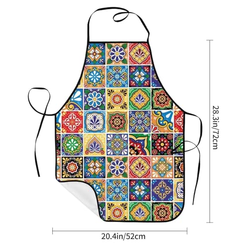 Mexican Talavera Tile Waterproof Kitchen Aprons
