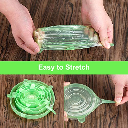 Silicone Stretch Lids for Food Storage in Fridge (6 Count)