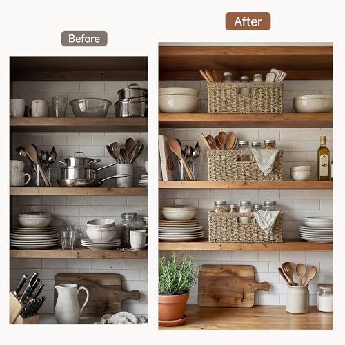 Wicker Storage Baskets for Shelves