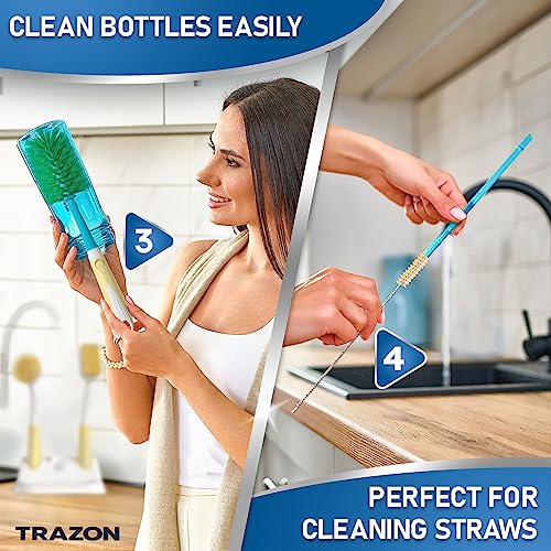 Dish Brush Set of 5 with Holder (3 Count)