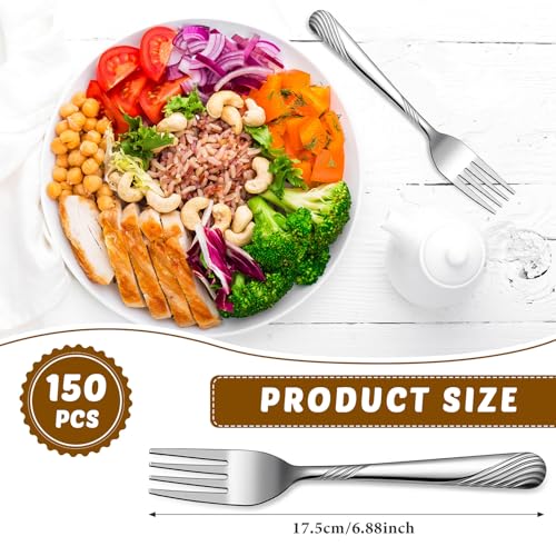 150 Pcs Metal Dinner Forks Bulk (150 Count)