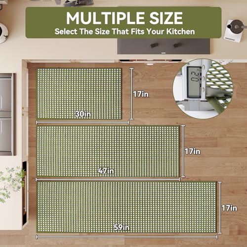 Kitchen Rugs Kitchen Mats for Floor Non Slip Washable Blue 17"x30" (3.54 Sq Ft)