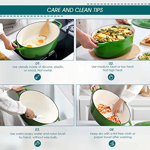 9.3 Qt Oval Enameled Cast Iron Dutch Oven with Lid