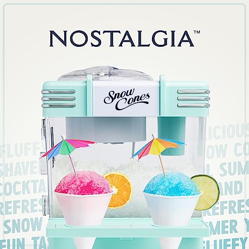Snow Cone Machine With 2 Reusable Plastic Cups & Ice Scoop for Easy Serving