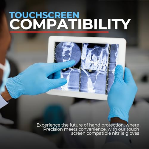 Heavy Duty 6 Mil Blue Nitrile Gloves Disposable Latex & Powder Free (1000 Count)