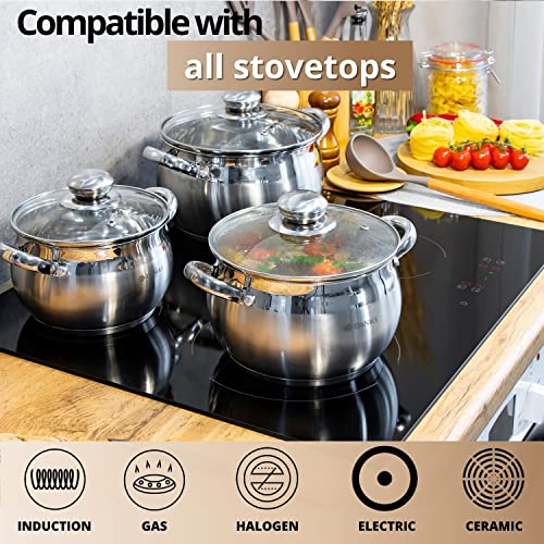Classic 4 Quart Stainless Steel Stock Pot with Glass Lid