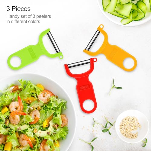 Original Vegetable Fruit Peeler Carbon Steel Blade 3 Pack Red (3 Count)