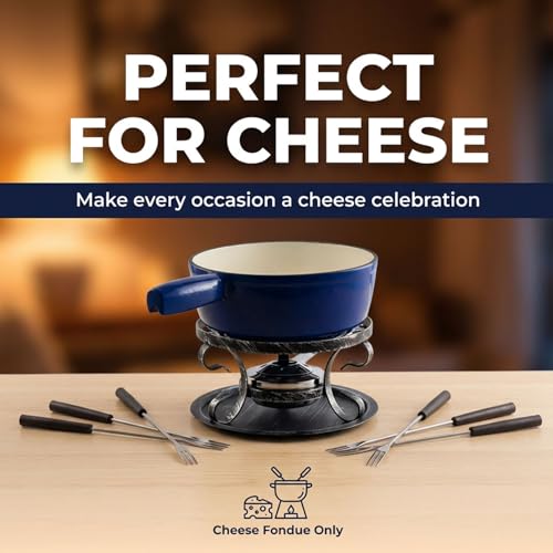 10 Piece Cast Iron Cheese Fondue Pot Set