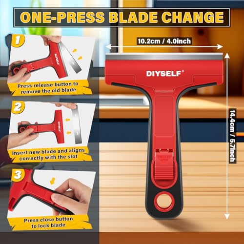Razor Blade Scraper with 10 PCS 4" Blades