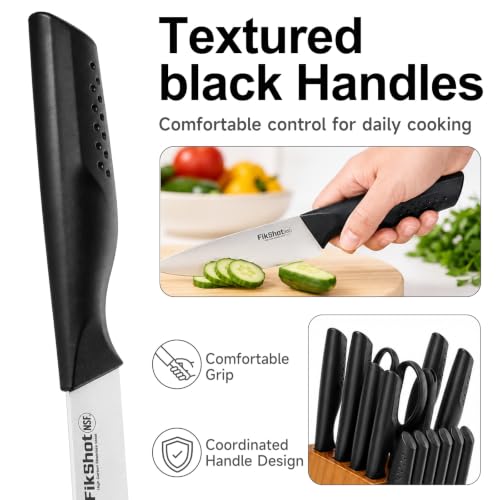 15 Piece Kitchen Knife Set with Block & Built