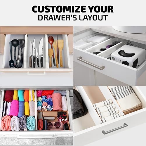 4 Pack Bamboo Drawer Dividers (4 Count)