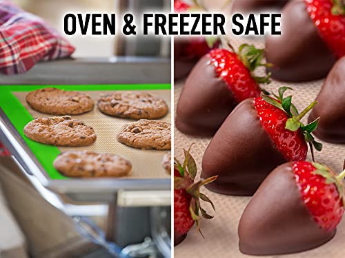 2 Pack) Silicone Baking Mat Sheet Set - Reusable Baking Mat Nonstick - Half Sheet Baking Mat For Oven - 16.5" x 11.6" (Light Green) (2 Count)