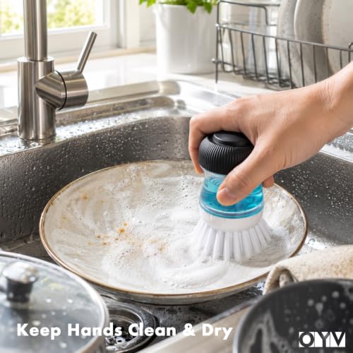 Soap Dispensing Palm Brush Set