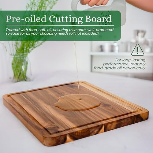 Acacia Wood Cutting Board Set of 3 for Kitchen (3 Count)