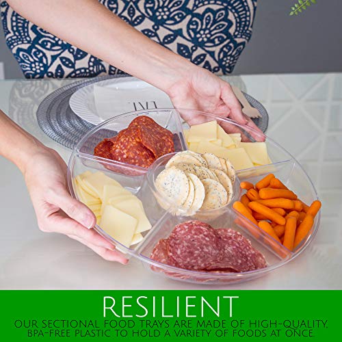 6 Sectional Round Plastic Serving Tray