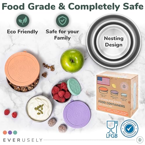 Stainless Steel Snack Containers (3 Count)