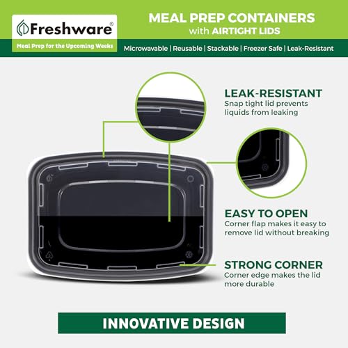Meal Prep Containers [150 Pack] 1 Compartment with Lids (150 Count)