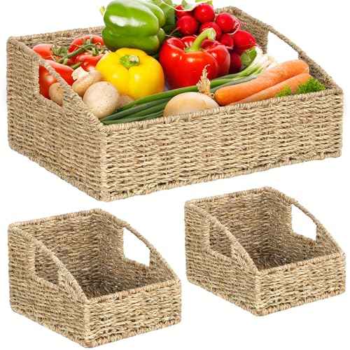 Set of 3 Handwoven Storage Baskets (3 Count)