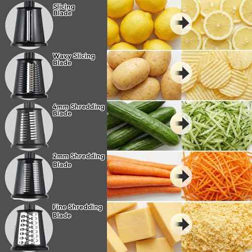 Upgrade Rotary Cheese Grater Shredder with Handle