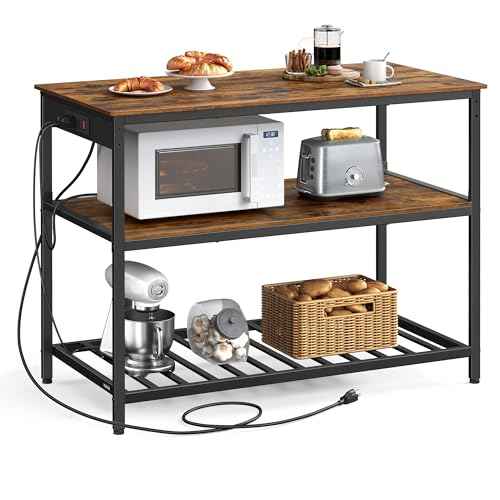 Kitchen Island with 3 Shelves