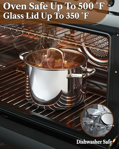 8 Quart Tri Ply Clad Stainless Steel Stockpot with Lid