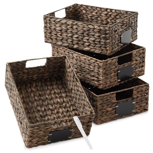Set of 4 Water Hyacinth Pantry Baskets (4 Count)