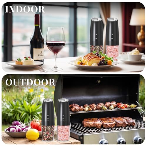 Rechargeable Salt Pepper Grinder Set (2 Count)