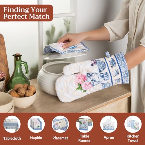 100% Cotton Oven Mitt & Pot Holder Set