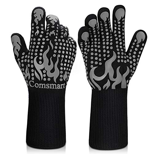 BBQ Gloves 1472F Heat Resistant Silicone Non (2 Count)