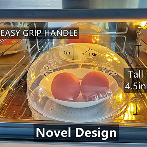 Microwave Splatter Cover for Food Large Microwave Plate Food Cover With Easy Grip Handle Anti