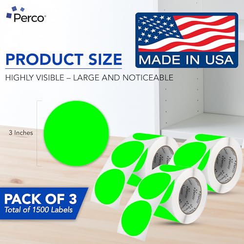 Neon Green Perforated Round Circle Dot Sticker 3 (3 Count)