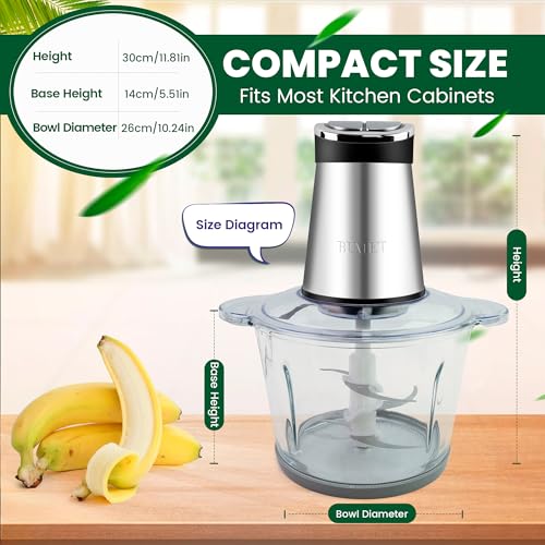 800W 2 12cup Food Chopper LED Timer 3