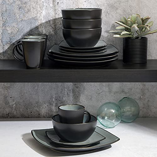 Soho Lounge Square Reactive Glaze Stoneware Dinnerware Set