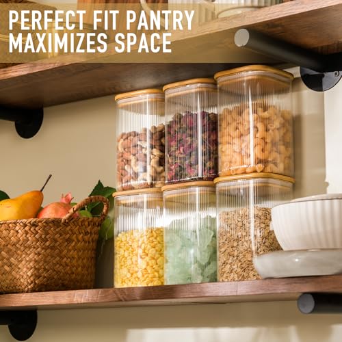 37oz 1.2Qt Square Glass Storage Containers with Lids 4 (4 Count)
