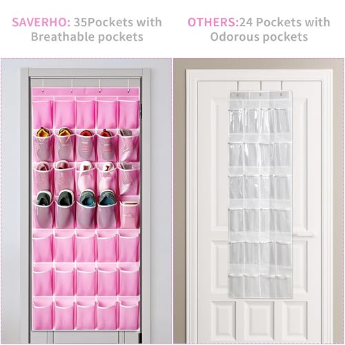 35 Pockets Over the Door Shoe Organizer