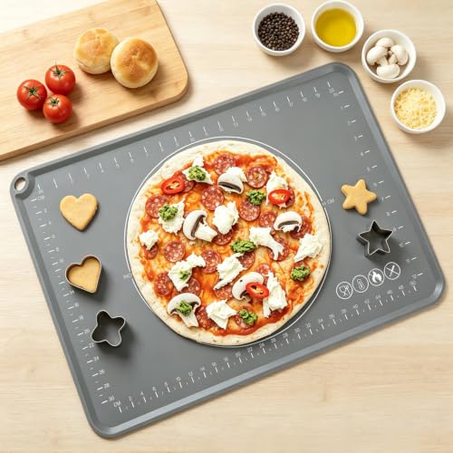 Silicone Pastry Mat 24" x 16" Baking Mat with Measurements and Edge Heightening