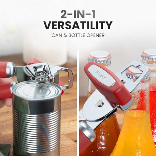 Heavy Duty Stainless Steel Can Opener Manual with Bottle Opener