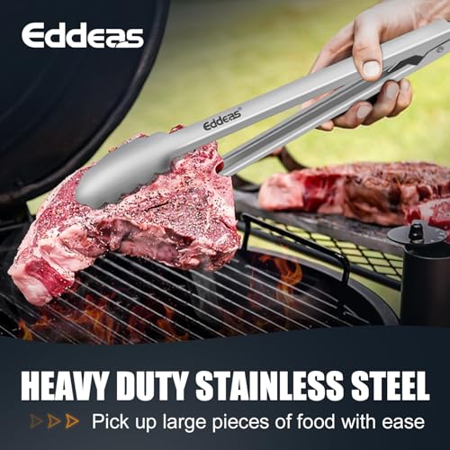 2PCS 9Inch Tongs for Cooking Heavy Duty All Metal Kitchen Tongs (2 Count)