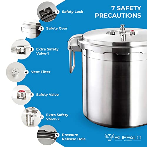 32 Quart Stainless Steel Pressure Cooker Extra Large Canning Pot with Lid for Commercial Use